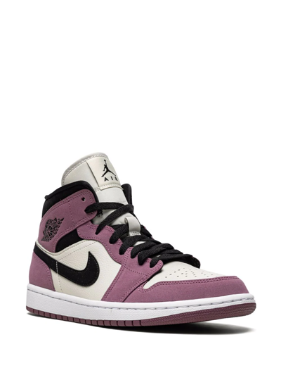 Shop Jordan Air  1 Mid Se "berry Pink" Sneakers In Purple