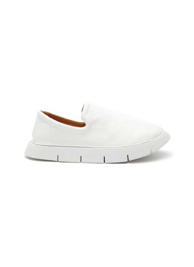 Shop Marsèll 'intagliata' Platform Leather Slip-on Shoes In White