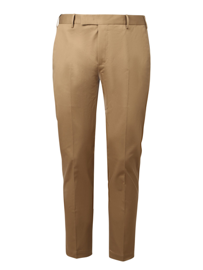 Shop Pt01 Pt Torino Tailored Stretch-cotton Trousers In Brown