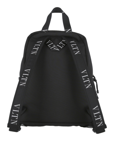 Shop Valentino Printed Logo Backpack In Black