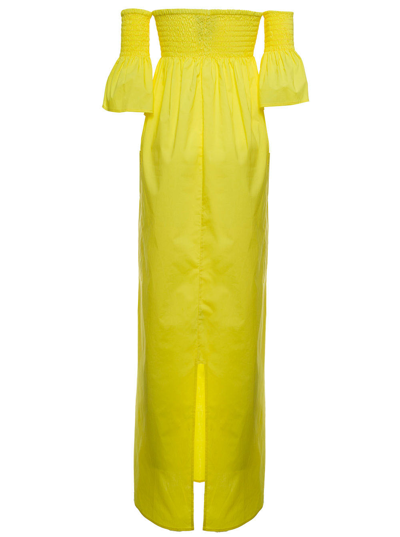 Shop Semicouture Alexiane Yellow Jersey Long Dress