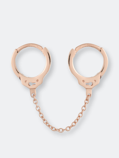 Shop Adinas Jewels Adina's Jewels Handcuff Chain Huggie Earring In Pink