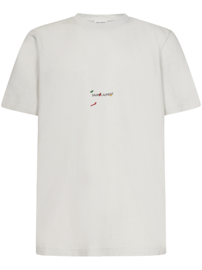 Saint Laurent T-shirt In White | ModeSens