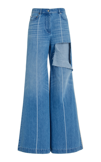 Shop Peter Do Women's Ripped Wide-leg Jeans In Light Wash