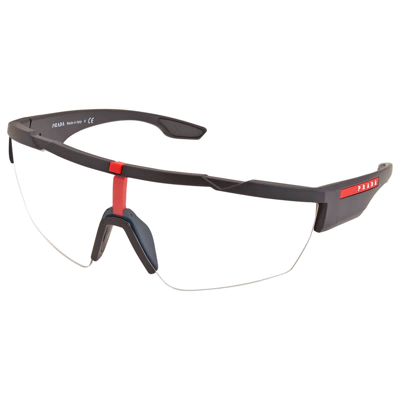 Shop Prada Clear/anti Reflective Blue Light Blocking Sport Mens Sunglasses Ps 03xs Dg009h44 In Black,blue
