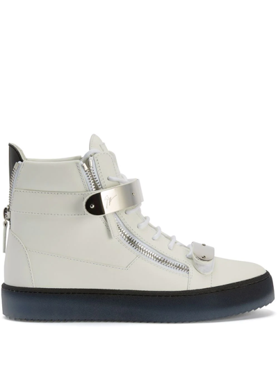 Shop Giuseppe Zanotti Coby High-top Trainers In Weiss