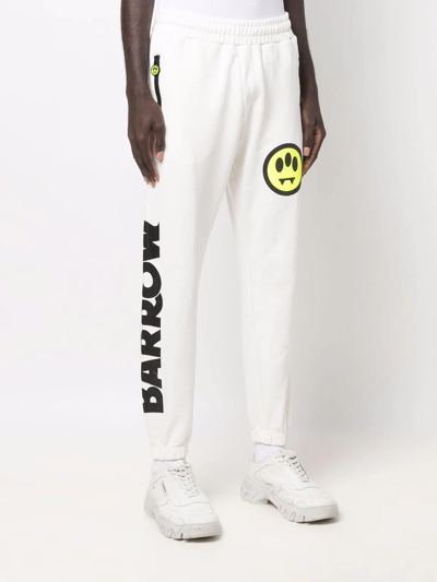 Shop Barrow Logo-print Track Pants In Weiss