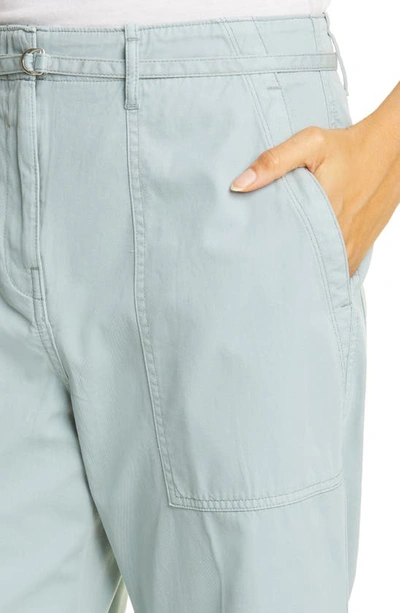 Shop Club Monaco Tea Dye Crop Bootcut Cotton Chino Pants In Pale Teal