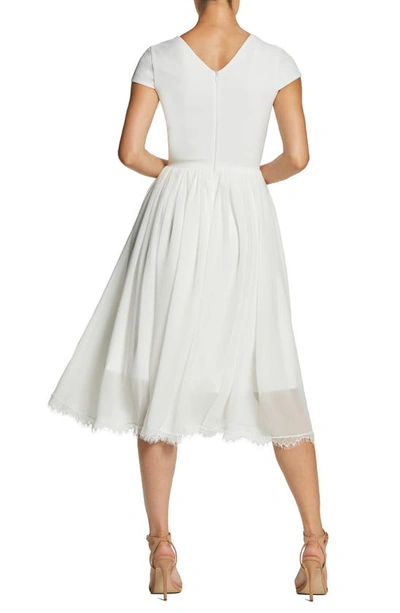 Shop Dress The Population Corey Chiffon Fit & Flare Cocktail Dress In Off White