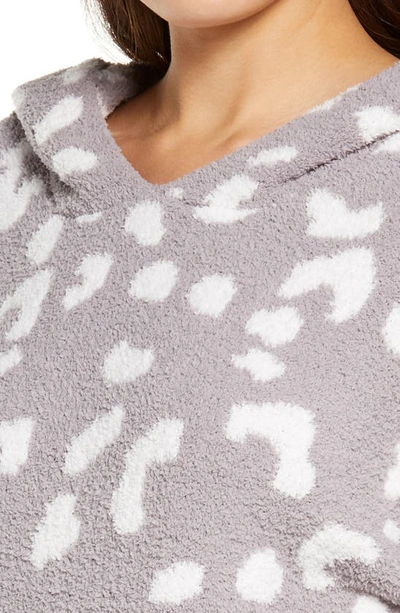 Shop Honeydew Intimates Snow Angel Sweater Hoodie In Cinder Leopard