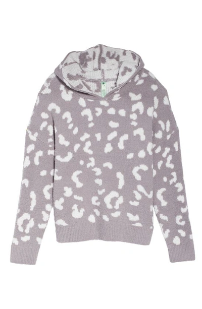 Shop Honeydew Intimates Snow Angel Sweater Hoodie In Cinder Leopard