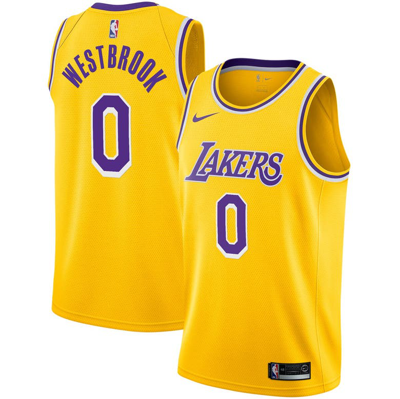 Shop Nike Russell Westbrook Gold Los Angeles Lakers 2020/21 Swingman Player Jersey