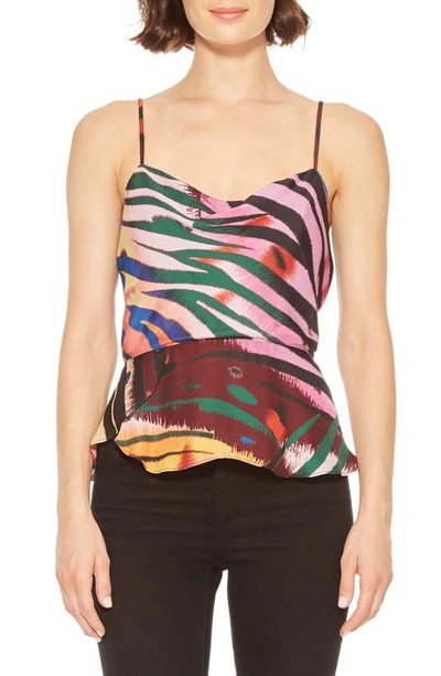 Parker Women's Cecile Multicolor Animal-print Peplum Tank Top In