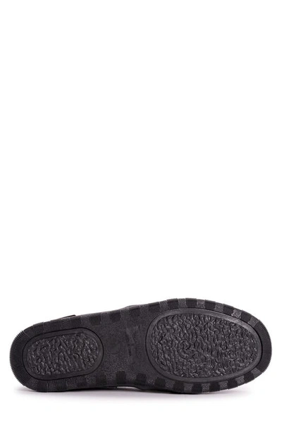 Muk Luks Paul Printed Berber Suede Faux Fur Lined Slipper In Black