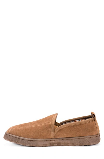 Muk Luks Eric Printed Faux Fur Lined Loafer Slipper In Tan