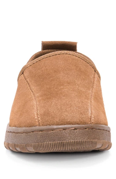 Muk Luks Eric Printed Faux Fur Lined Loafer Slipper In Tan