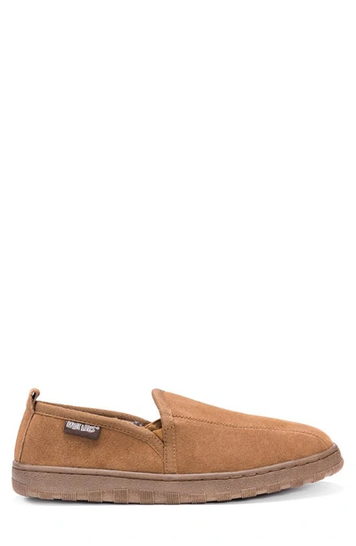 Muk Luks Eric Printed Faux Fur Lined Loafer Slipper In Tan