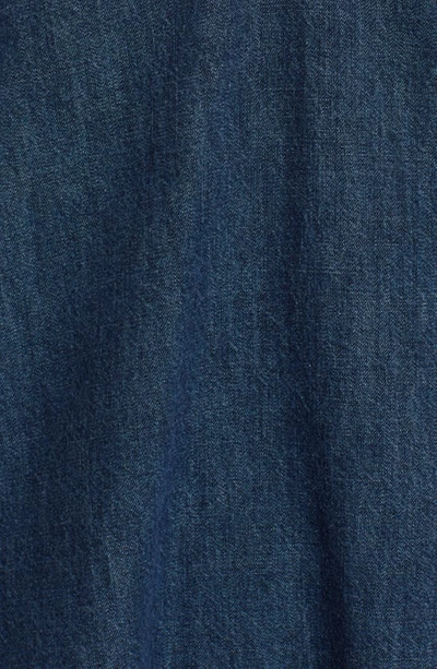 Shop Valentino V-neck Cotton Denim Minidress In Medium Blue Denim 558