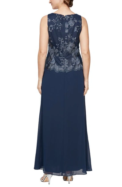 Alex Evenings Mock Two-piece Cocktail Dress With Jacket In Navy