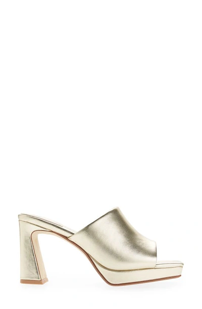 Jeffrey Campbell Caviar Platform Slide Sandal In Light Gold Metallic