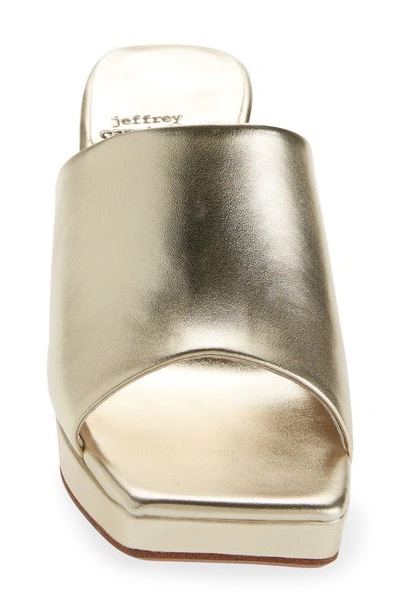 Jeffrey Campbell Caviar Platform Slide Sandal In Light Gold Metallic