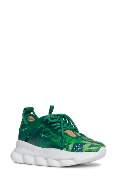 Shop Versace Jungle Chain Reaction Sneaker In Green/ Blue