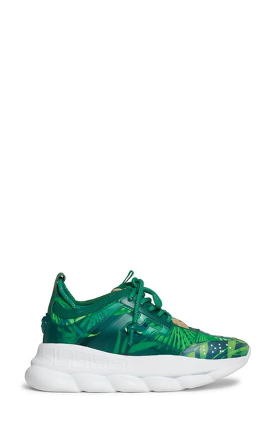 Shop Versace Jungle Chain Reaction Sneaker In Green/ Blue