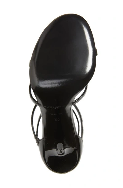 Saint Laurent Cassandra Patent Leather Sandals In Black