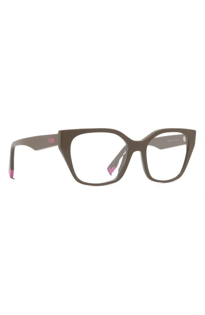 Shop Fendi Way 52mm Optical Glasses In Dark Brown