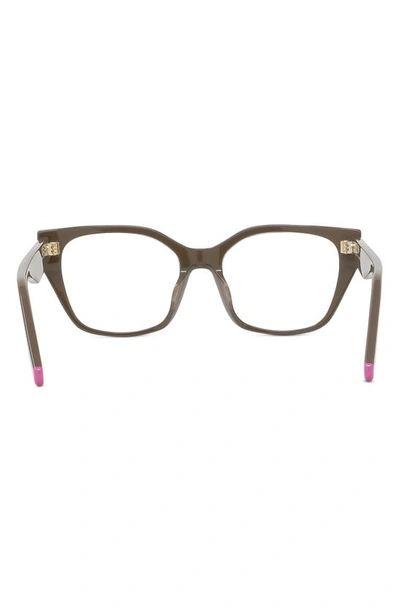 Shop Fendi Way 52mm Optical Glasses In Dark Brown