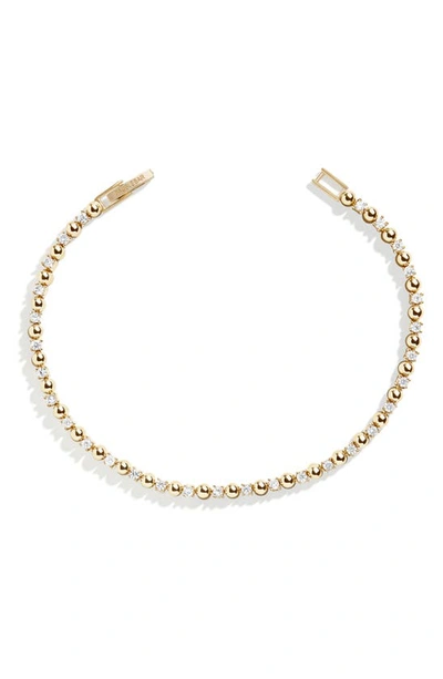 Baublebar Zoya Cubic Zirconia & Bead Flex Bracelet In Gold