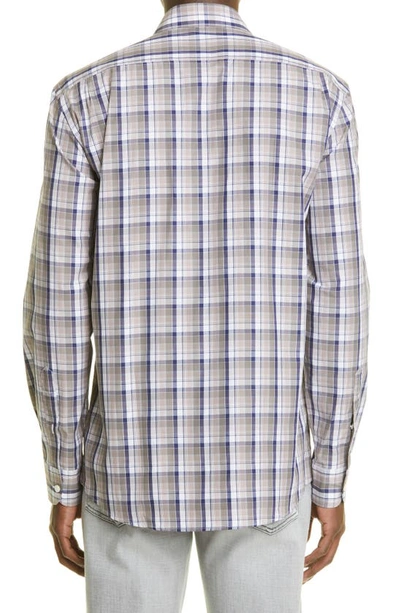 Zegna Centoquaranta Twill Button-up Shirt In Dk Blu Ck