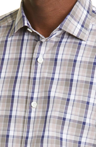 Zegna Centoquaranta Twill Button-up Shirt In Dk Blu Ck
