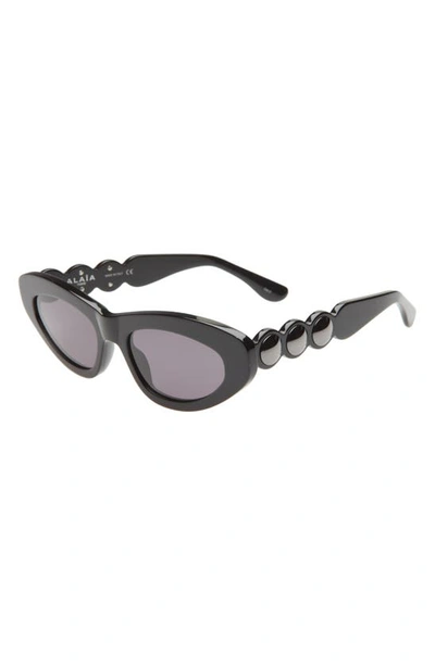 Shop Alaïa 51mm Retro Cat Eye Sunglasses In Black