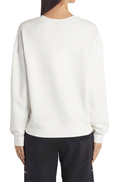 Shop Moncler Logo Graphic Sweatshirt In 032 White