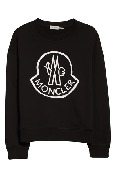 Shop Moncler Logo Graphic Sweatshirt In 999 Black