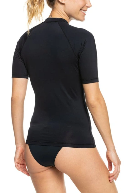 Shop Roxy Whole Hearted Short Sleve Rashguard In Anthracite