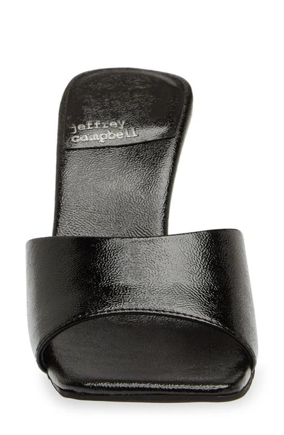 Shop Jeffrey Campbell Mr-big Slide Sandal In Black Crinkle Patent