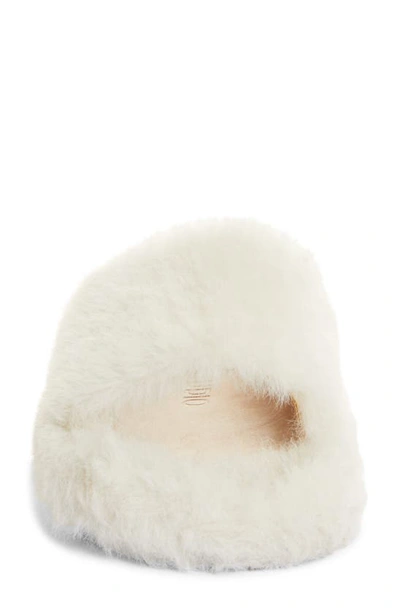 Shop Stand Studio Leya Faux Fur Slide Sandal In Off White