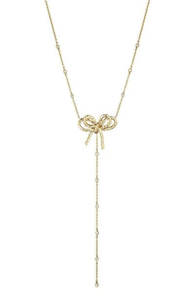 Shop Hueb Romance Diamond Station Y-necklace In Yellow Gold