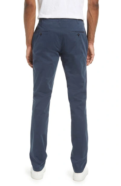 Billy Reid Stretch Cotton Straight Leg Chinos In Carbon Blue