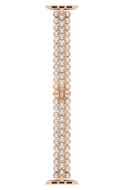 Shop Kate Spade New York Imitation Pearl 16mm Apple Watch® Bracelet Watchband In White