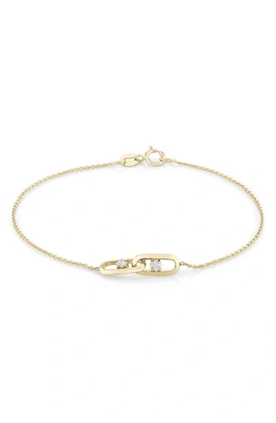 Shop Lizzie Mandler Fine Jewelry Princess Diamond Linked Pendant Bracelet In Yellow Gold