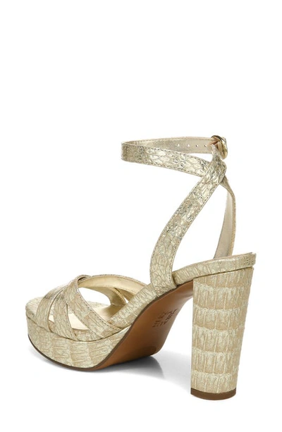 Naturalizer Mallory Ankle Strap Sandals Women's Shoes In Gold Snake