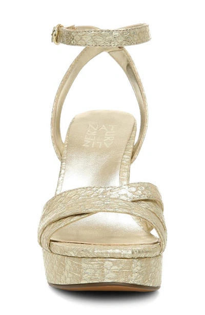 Naturalizer Mallory Ankle Strap Sandals Women's Shoes In Gold Snake