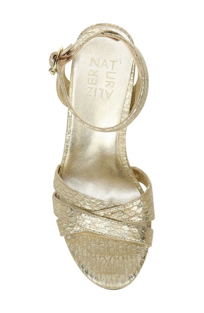 Shop Naturalizer Mallory Ankle Strap Heel In Gold Snake