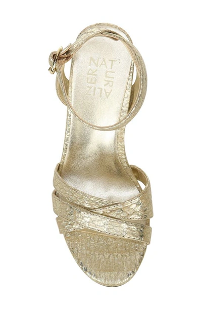 Naturalizer Mallory Ankle Strap Sandals Women's Shoes In Gold Snake