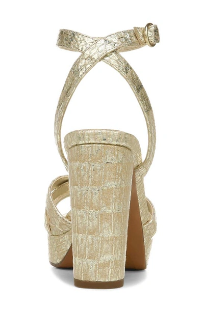 Naturalizer Mallory Ankle Strap Sandals Women's Shoes In Gold Snake