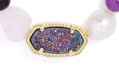 Shop Kendra Scott Willa Cultured Pearl & Semiprecious Stone Necklace In Gold Multi Mix
