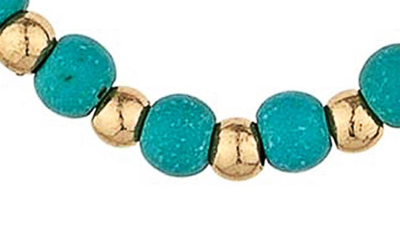 Ettika Turquoise And Pearl Teardrop 18k Gold Plated Drop Earrings In Gold
